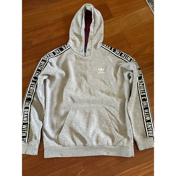 Adidas 3 Stripes Sleeve Hoodie - Picture 1 of 8